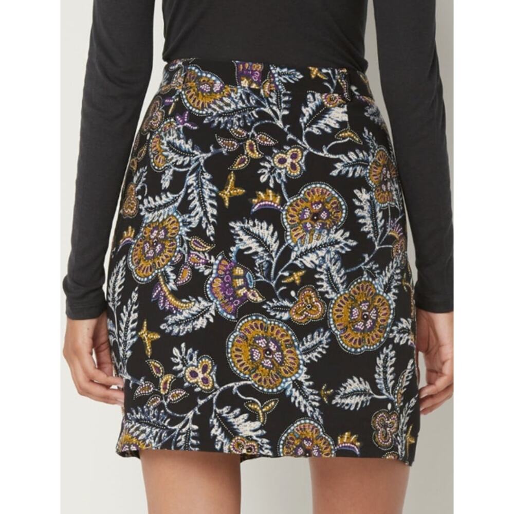 New ~ BA&SH REVOLVE ~ Women's Multicolor Floral Wrap Mini Skirt Size Large - Picture 3 of 7
